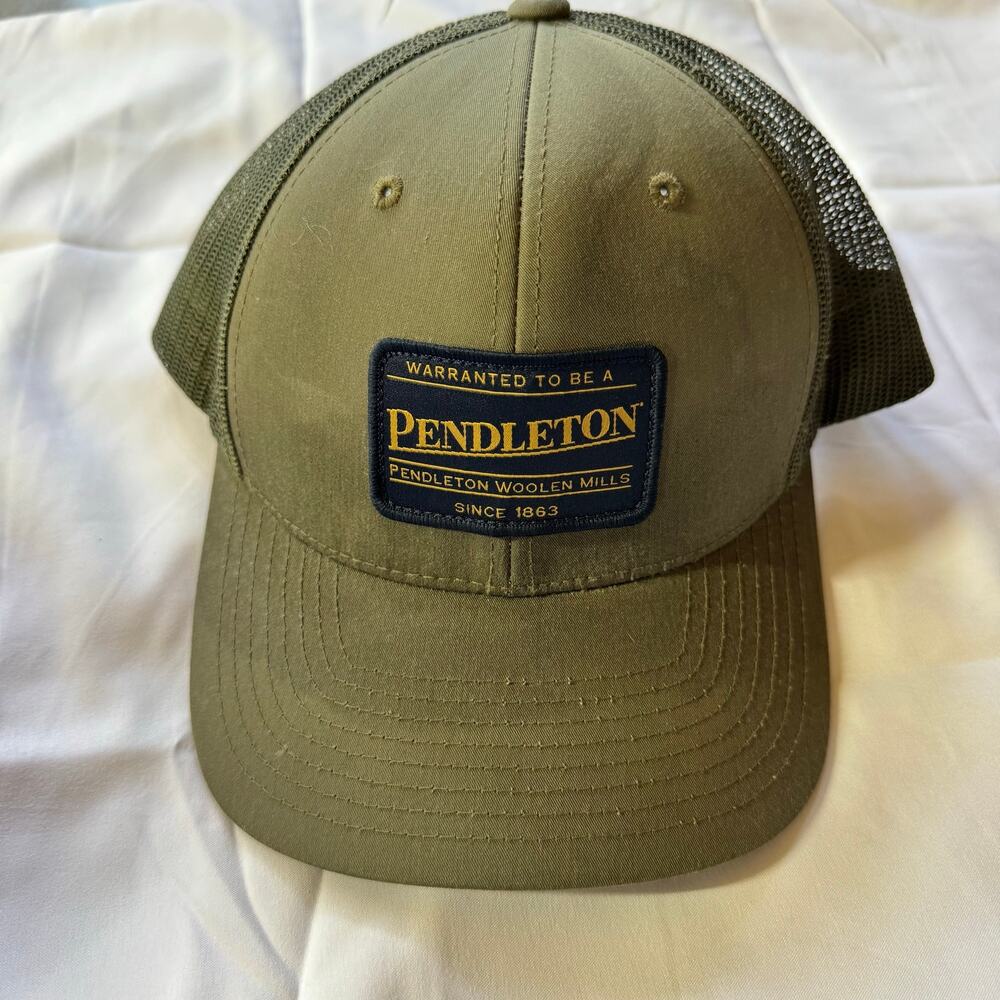 Pendleton Trucker Hat Loden Olive Green Mesh Snapback Patch Gorpcore Adventure